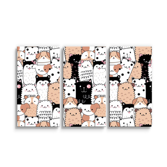 Obraz - 3-dílný Roztomilá zvířátka: 120x80 cm