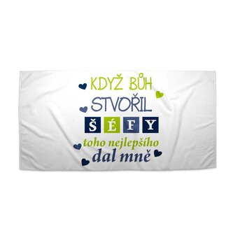 Ručník Když Bůh stvořil šéfy: 50x100 cm