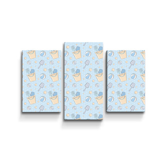 Obraz - 3-dílný Hračky na písek: 75x50 cm