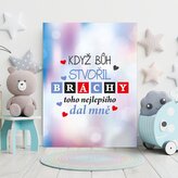 Dárková cedulka Když Bůh stvořil bráchy: 30x40 cm