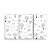 Obraz - 3-dílný Malované horkovzdušné balony: 120x80 cm