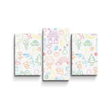 Obraz - 3-dílný Barevná školka: 75x50 cm