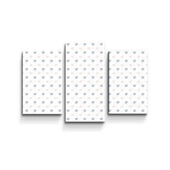 Obraz - 3-dílný Srdíčka na bílé: 75x50 cm