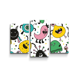 Obraz - 3-dílný Příšerky: 75x50 cm