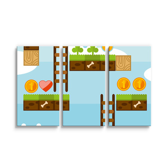 Obraz - 3-dílný Videohra 2: 120x80 cm