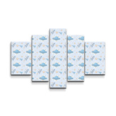 Obraz - 5-dílný Létající talíře a rakety: 125x90 cm