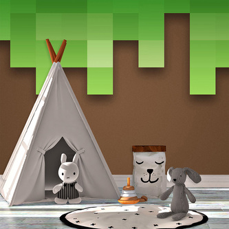 Tapeta Green Blocks 2: 208x125 cm Tapeta Green Blocks 2: 208x125 cm