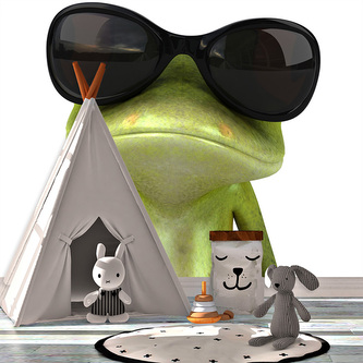 Tapeta Žába v brýlích: 125x75 cm