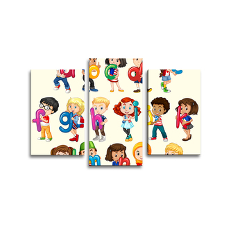 Obraz - 3-dílný Abeceda: 75x50 cm