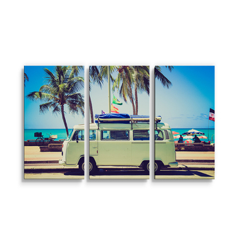 Obraz - 3-dílný Veterán na pláži: 120x80 cm