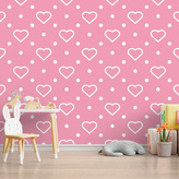 Tapeta Srdce a tečky: 125x75 cm