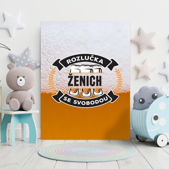 Dárková cedulka Rozlučka se svobodou ženicha: 30x40 cm