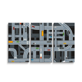 Obraz - 3-dílný Dětská autodráha: 120x80 cm