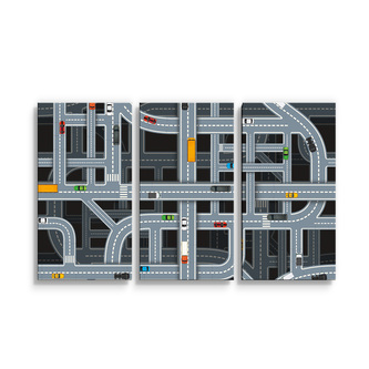 Obraz - 3-dílný Dětská autodráha: 120x80 cm