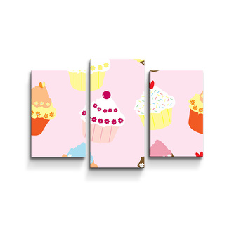 Obraz - 3-dílný Muffiny: 75x50 cm