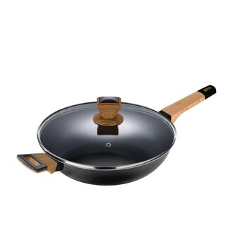 Pánev hluboká s nepřilnavým povrchem a poklicí 28 cm Earth Black Pánev hluboká s nepřilnavým povrchem a poklicí 28 cm Earth Black