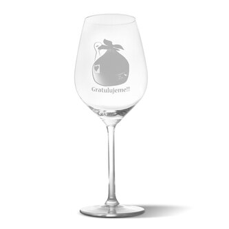 Sklenička na víno Gratulujeme!!! 2: 49 cl