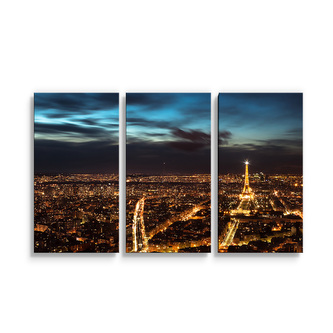 Obraz - 3-dílný Noční Paříž: 120x80 cm