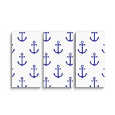 Obraz - 3-dílný Modré kotvy: 120x80 cm