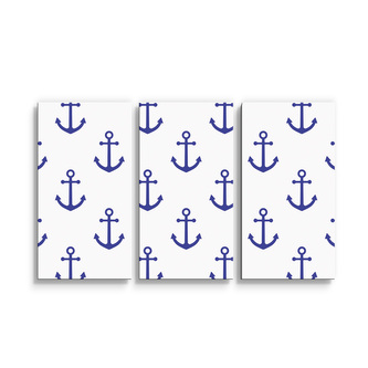 Obraz - 3-dílný Modré kotvy: 120x80 cm