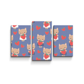 Obraz - 3-dílný Kočičky s jahodami: 75x50 cm