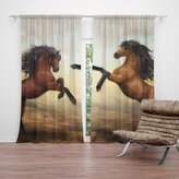 Závěs Vzpínající se koně: 2ks 140x250cm