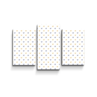 Obraz - 3-dílný Malované srdce na bílé: 75x50 cm