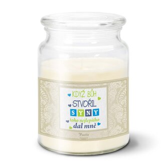 Svíčka Když Bůh stvořil syny: 500 g 