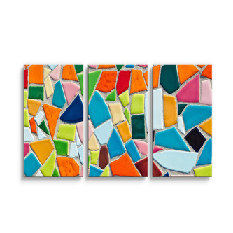 Obraz - 3-dílný Barevná mozaika: 120x80 cm