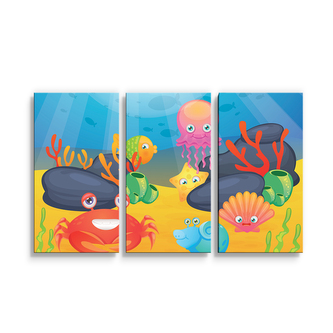 Obraz - 3-dílný Podmořský svět: 120x80 cm
