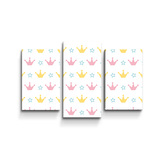 Obraz - 3-dílný Růžové korunky na bílé: 75x50 cm