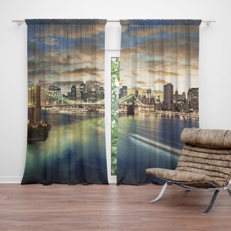 Závěs Brooklynský most: 2ks 140x250cm