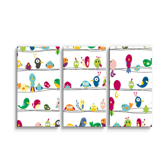 Obraz - 3-dílný Ptáčci: 120x80 cm