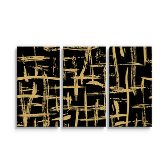 Obraz - 3-dílný Zlaté malování: 120x80 cm