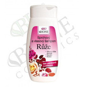 Bione Cosmetics Sprchový a vlasový šampon Růže 260 ml woman