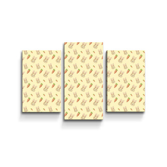 Obraz - 3-dílný Zajíček s mrkví: 75x50 cm