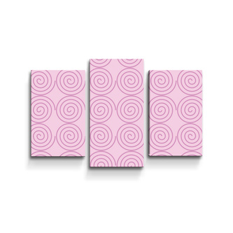 Obraz - 3-dílný Růžové spirály: 75x50 cm