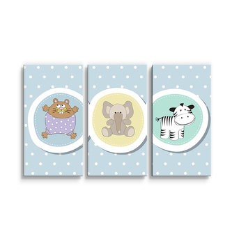 Obraz - 3-dílný Plyšáčci: 120x80 cm