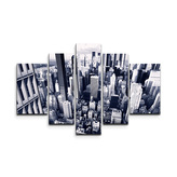 Obraz - 5-dílný Mrakodrapy 2: 125x90 cm