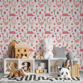 Tapeta Růžoví dinosauři: 336x220 cm