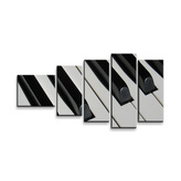 Obraz - 5-dílný Klávesy piana: 100x60 cm