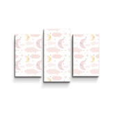 Obraz - 3-dílný Měsíčky a obláčky : 75x50 cm