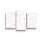 Obraz - 3-dílný Různě barevné puntíky : 75x50 cm