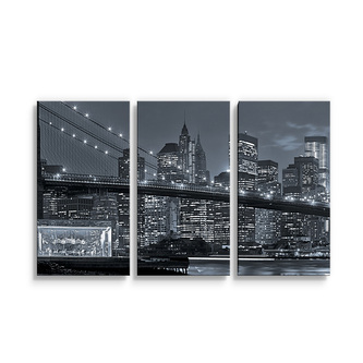 Obraz - 3-dílný Noční New York 2: 120x80 cm