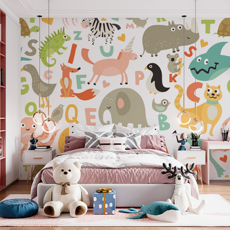 Tapeta Zoo abeceda: 336x220 cm