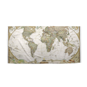 Ručník Mapa světa: 70x140 cm Ručník Mapa světa: 70x140 cm