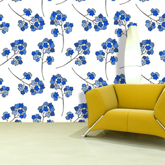 Tapeta Modré kvítí: 208x125 cm