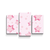 Obraz - 3-dílný Růžové hvězdičky: 75x50 cm