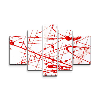 Obraz - 5-dílný Krvavé cákance: 125x90 cm