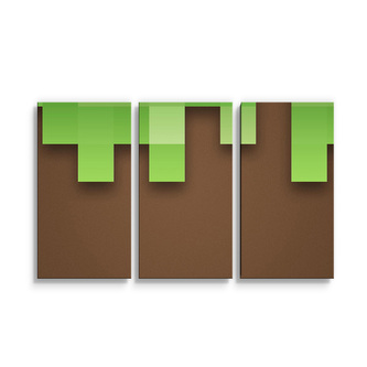 Obraz - 3-dílný Green Blocks 2: 120x80 cm